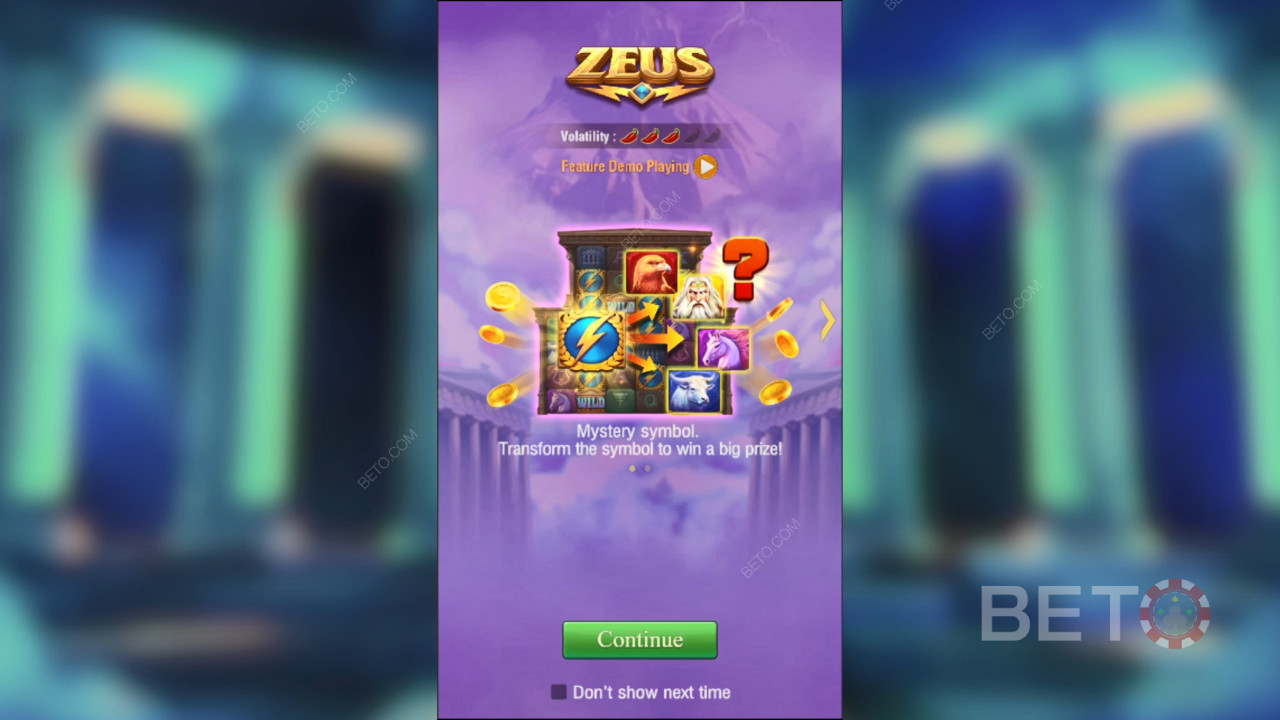 شرح مميزات المكافآت في Zeus من TaDa Gaming
