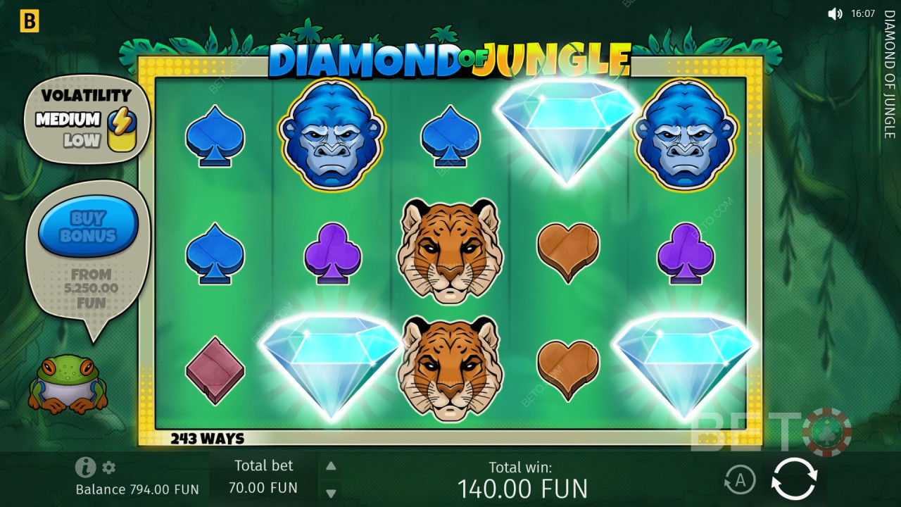مراجعة Diamond Of Jungle من BETO Slots