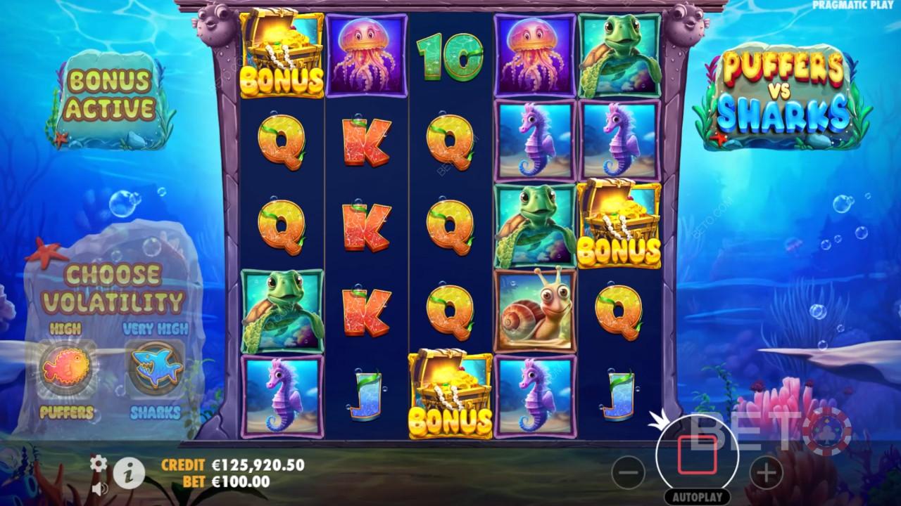 مراجعة Puffers Vs Sharks من BETO Slots
