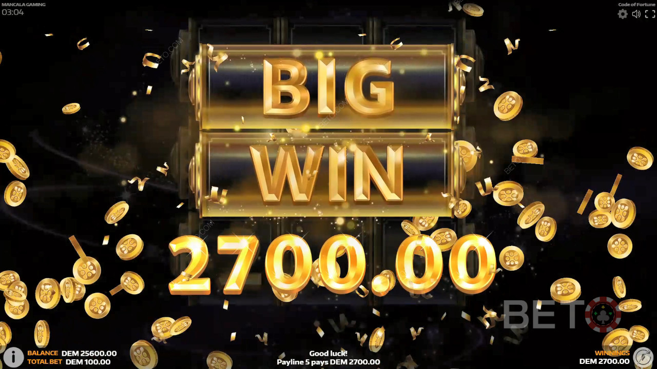 اربح 999 ضعف رهانك في سلوت كود أوف فورتشن!