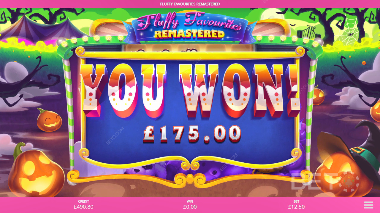 اربح ما يصل إلى 5.000 ضعف رهانك في فتحة Fluffy Favy Favourites Remastered Slot Online!