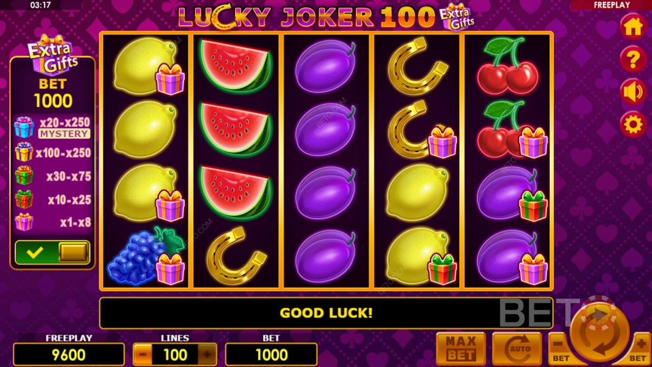 مراجعة هدايا لاكي جوكر 100 الإضافية من BETO Slots