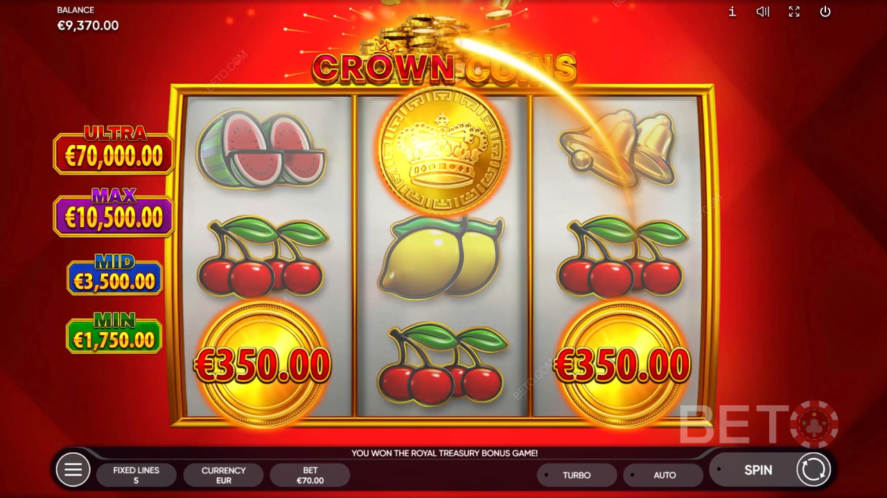 مراجعة عملات التاج المعدنية من BETO Slots