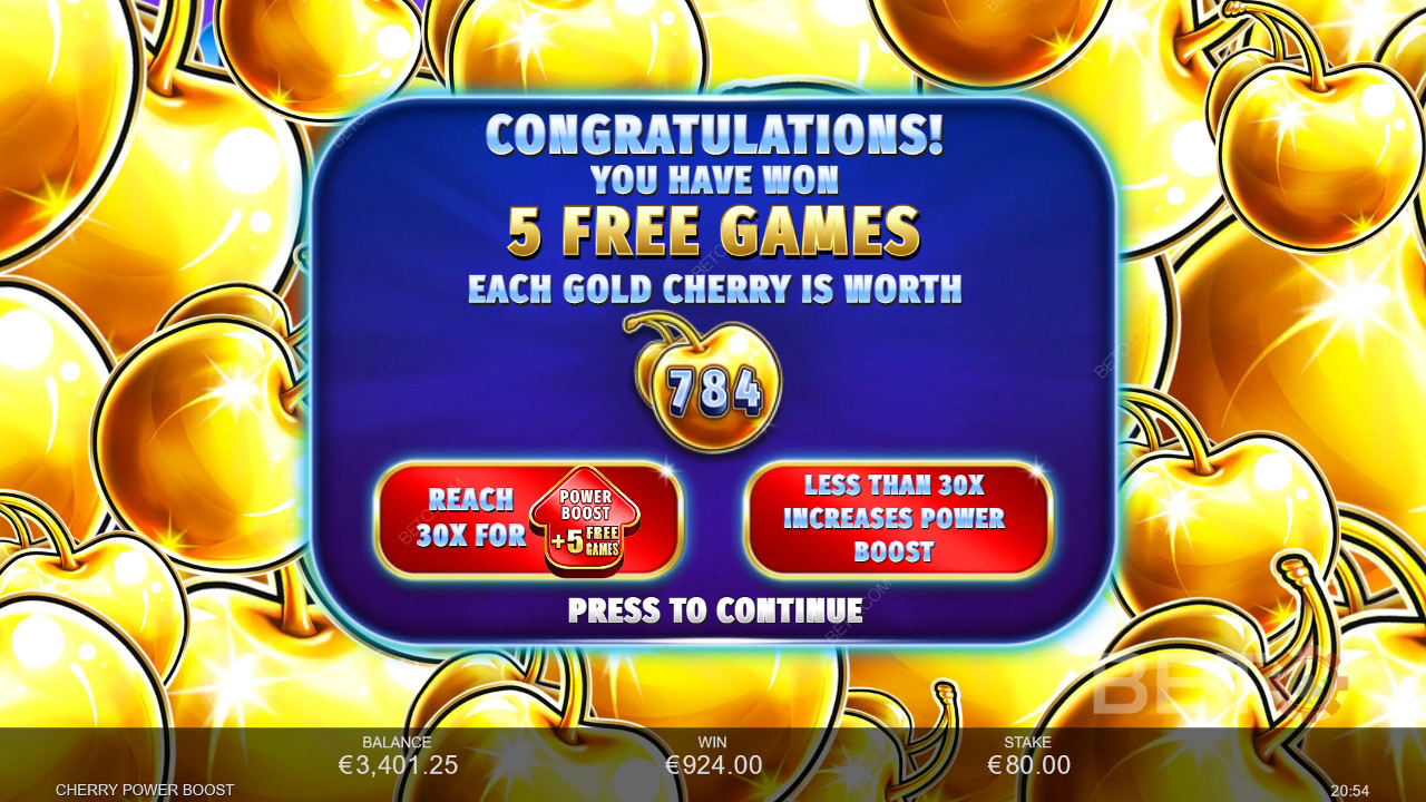 اربح 2,500 ضعف رهانك في سلوت Cherry Power Boost عبر الإنترنت!