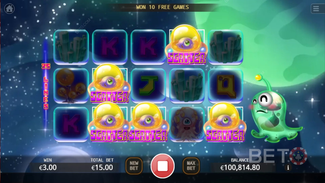 مراجعة جولة الكائنات الفضائية من BETO Slots