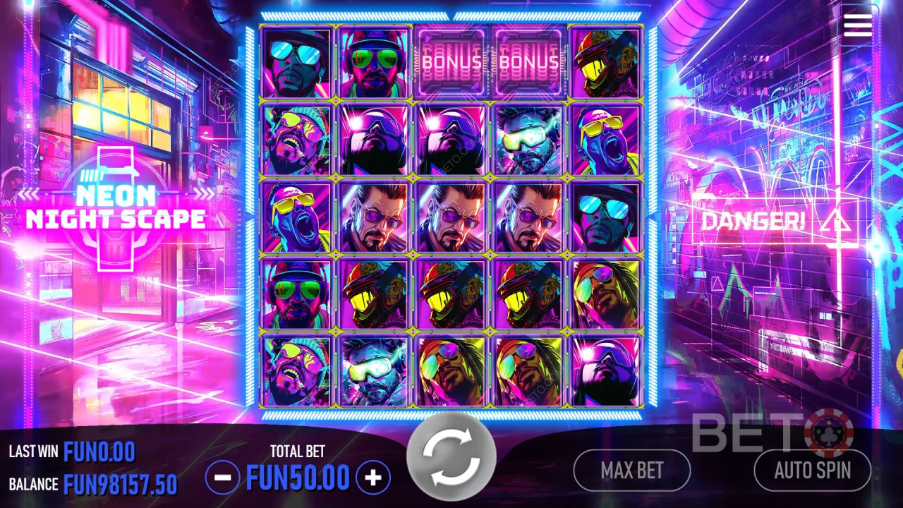 مراجعة Neon Night Scape من BETO Slots