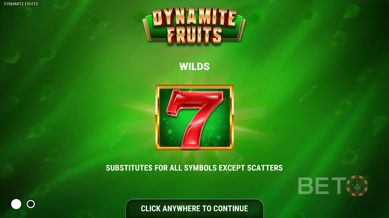 فتحة Dynamite Fruits - الرموز البرية - السبعة الحمراء
