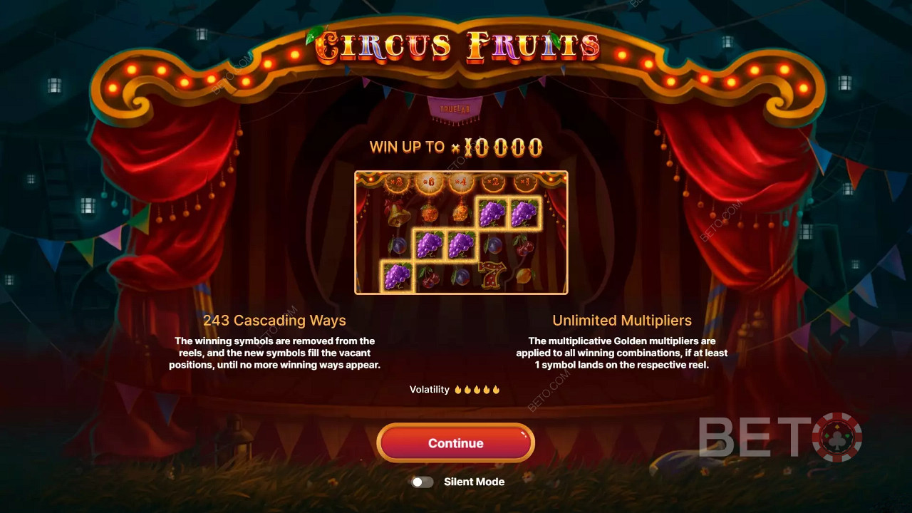 شاشة مقدمة مستوحاة من موضوع Circus Fruits