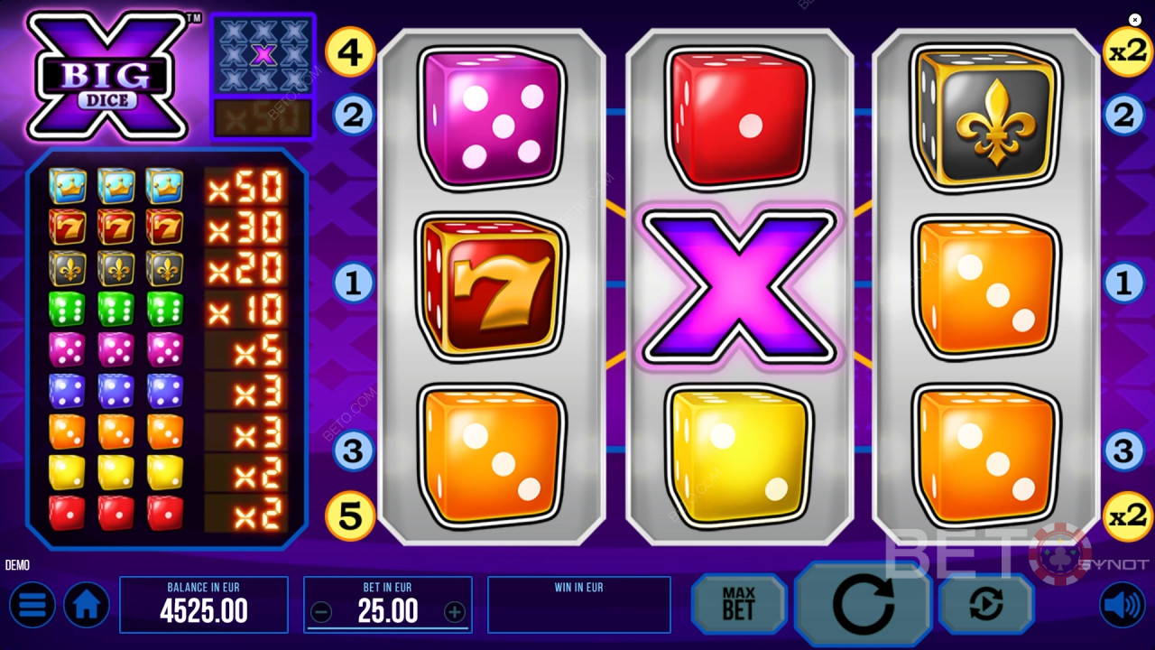 مراجعة Big X Dice من BETO Slots