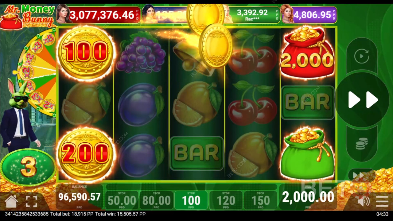 اربح 3,500 ضعف رهانك في فتحة فيديو سلوت الأرنب المال!