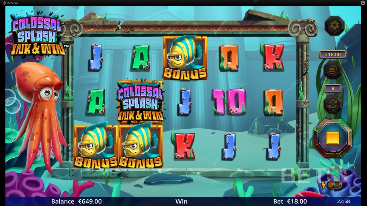 مراجعة Colossal Splash Ink & Win من BETO Slots