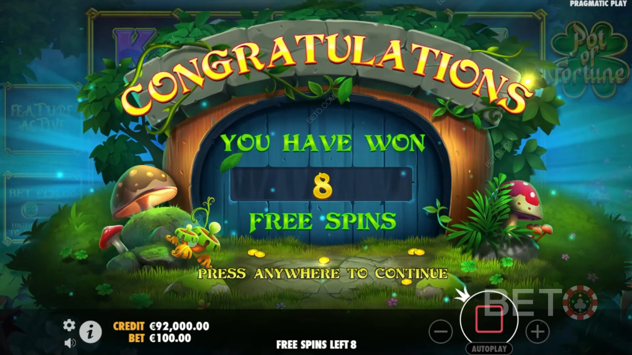شرح ميزات المكافآت في لعبة Pot of Fortune بواسطة Pragmatic Play
