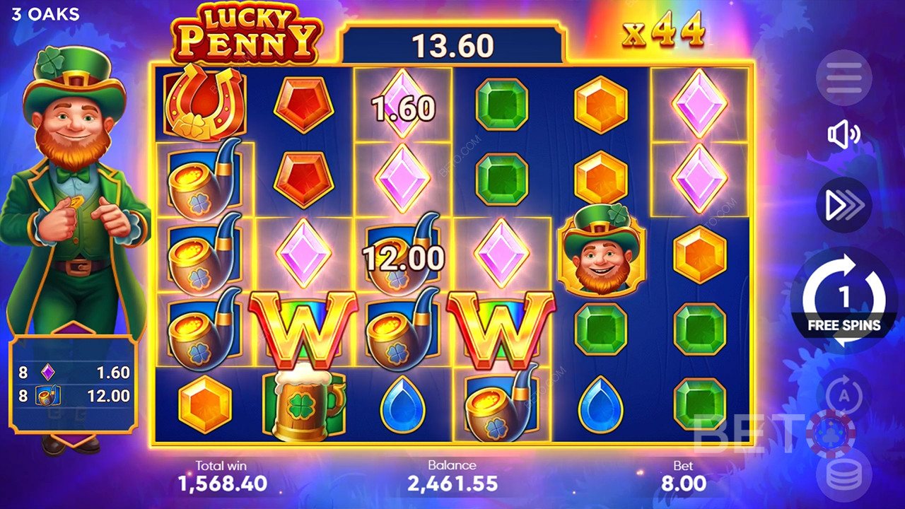 شرح ميزات المكافأة في Lucky Penny من 3 Oaks Gaming
