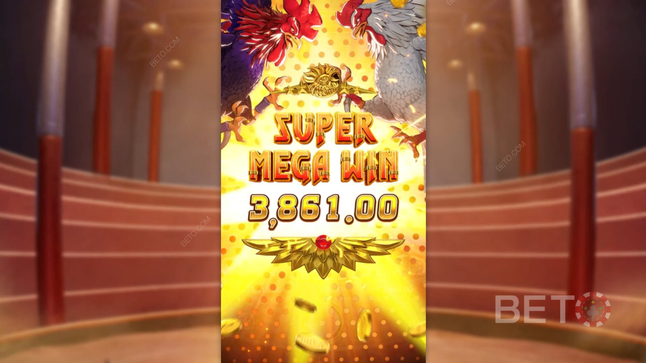 اربح 20,000 ضعف رهانك في فتحة فيديو Rooster Rumble Slot!