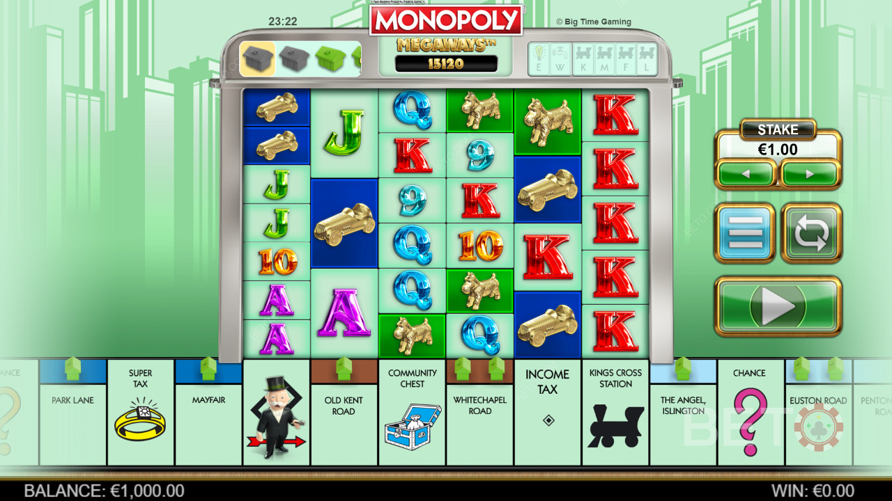 شبكة ألعاب Megaways في Monopoly Megaways