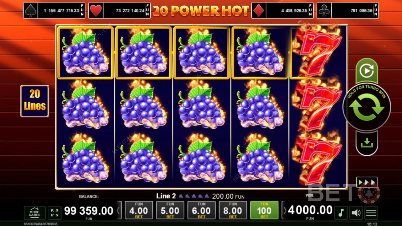 مراجعة 20 Power Hot Review من BETO Slots