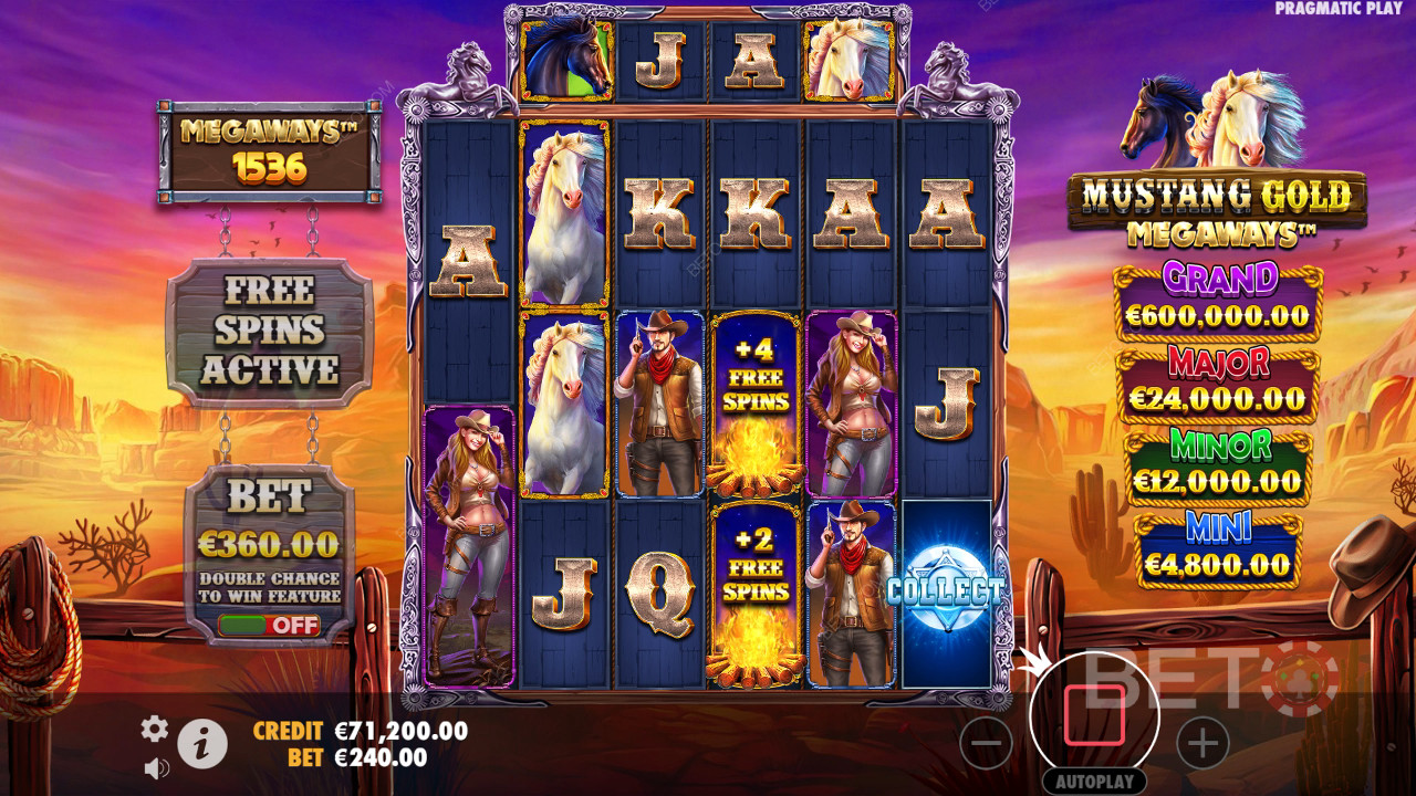 Mustang Gold مراجعة Megaways من BETO Slots