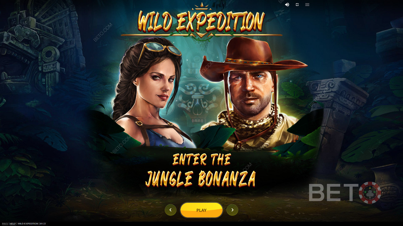 انضم إلى Nick و Cara لخوض مغامرتهما التالية للبحث عن الثروة في فتحة Wild Expedition