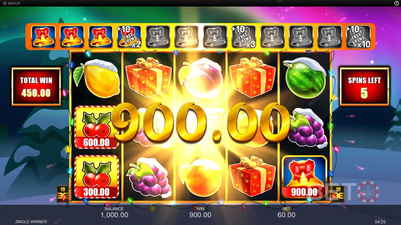 اربح 3,333 ضعف رهانك في سلوت Jingle Winner Slot!