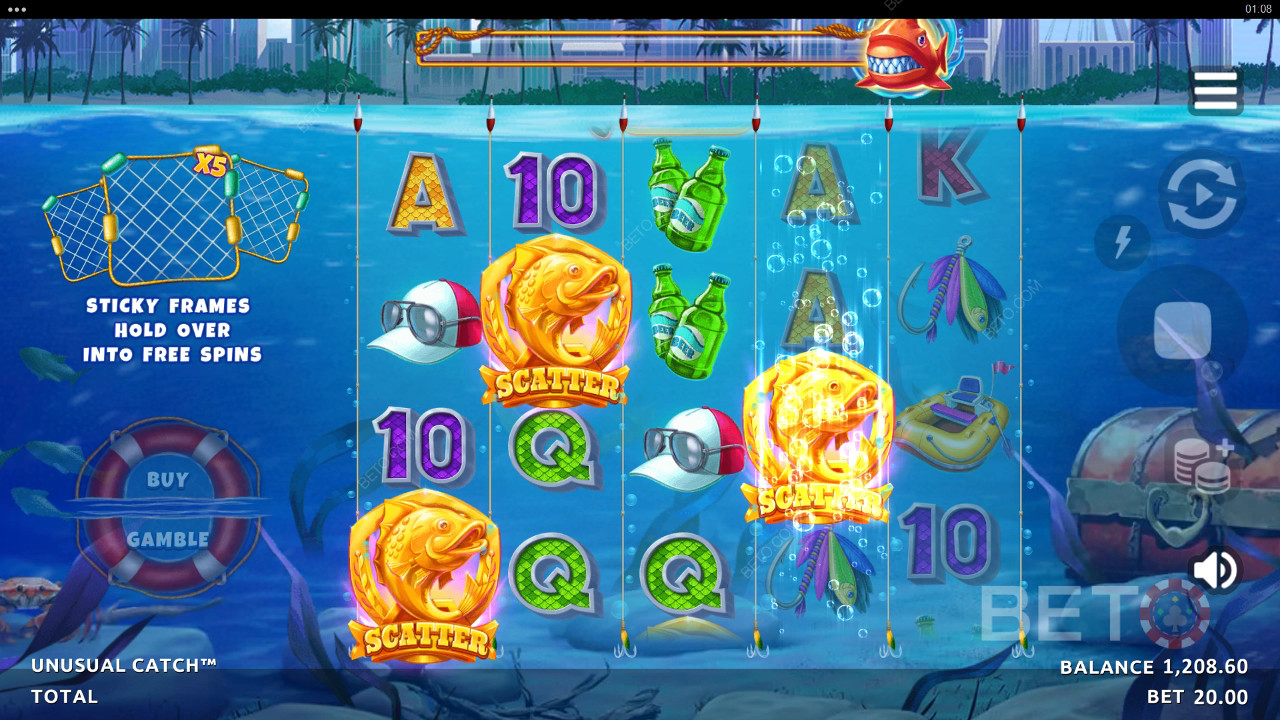 مراجعة لعبة Unusual Catch من BETO Slots
