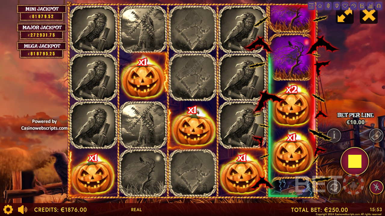 أكوام القش المسكونة - مراجعة لعبة Spooky Hold and Win من BETO Slots