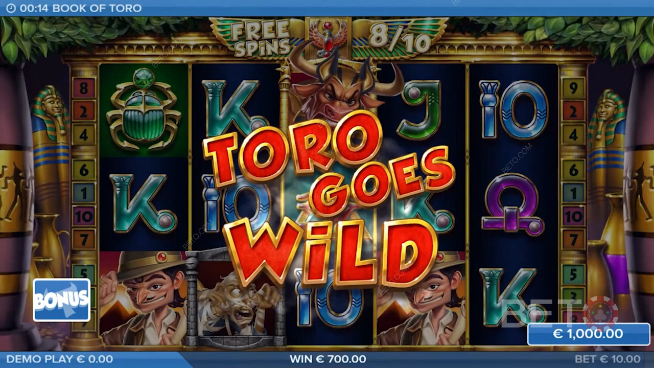 استمتع بميزة Toro Goes Wild الكلاسيكية التي تظهر في فتحات Toro الأخرى