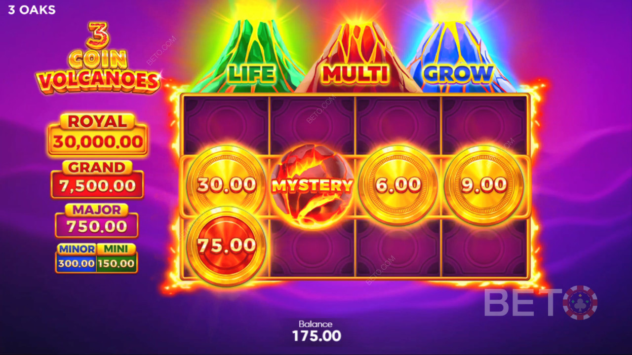 3 عملة البراكين مراجعة البراكين من BETO Slots