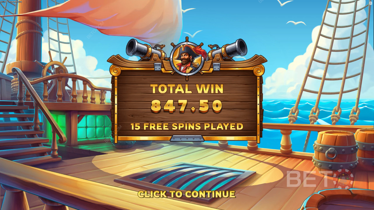 شرح ميزات المكافآت في لعبة Pirate Bonanza من Backseat Gaming