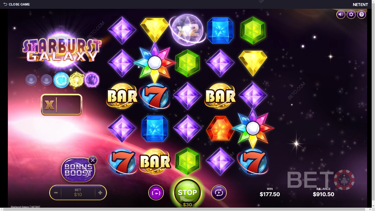 Starburst مراجعة Galaxy من قِبل BETO Slots