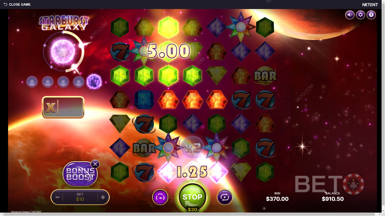 شرح الميزات الإضافية في Starburst Galaxy بواسطة NetEnt