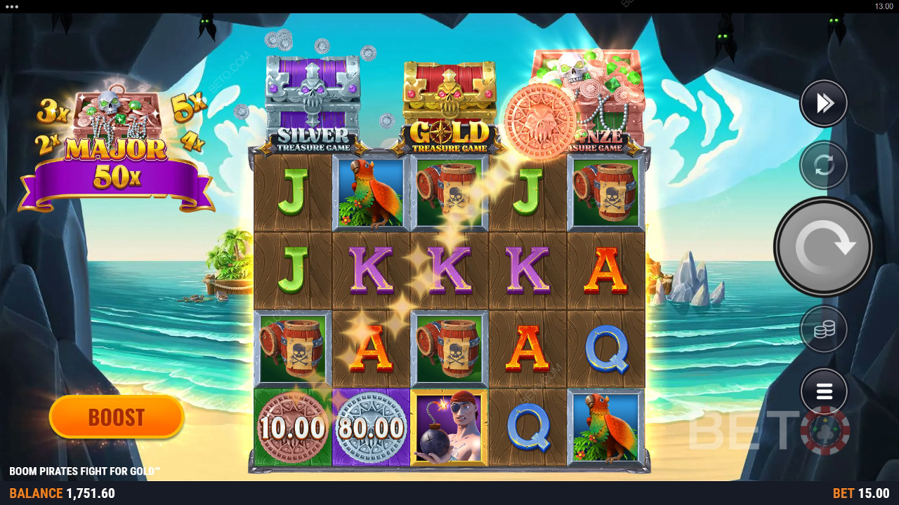 مراجعة لعبة Boom Pirates Fight For Gold من BETO Slots