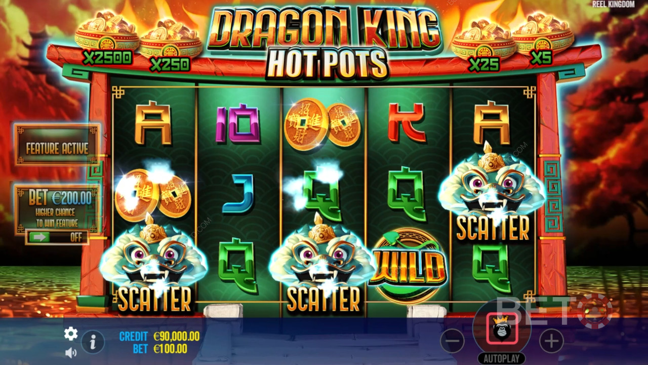 مراجعة لعبة ملك التنين القدور الساخنة من BETO Slots
