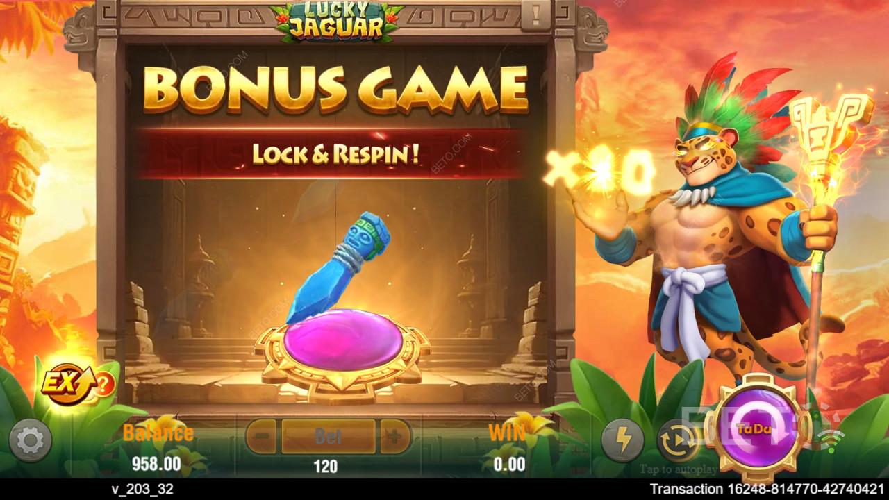 شرح ميزات المكافأة في Lucky Jaguar من TaDa Gaming