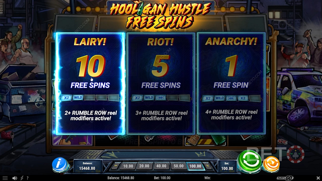 اختر نوع Free Spin في ماكينة القمار Hooligan Hustle