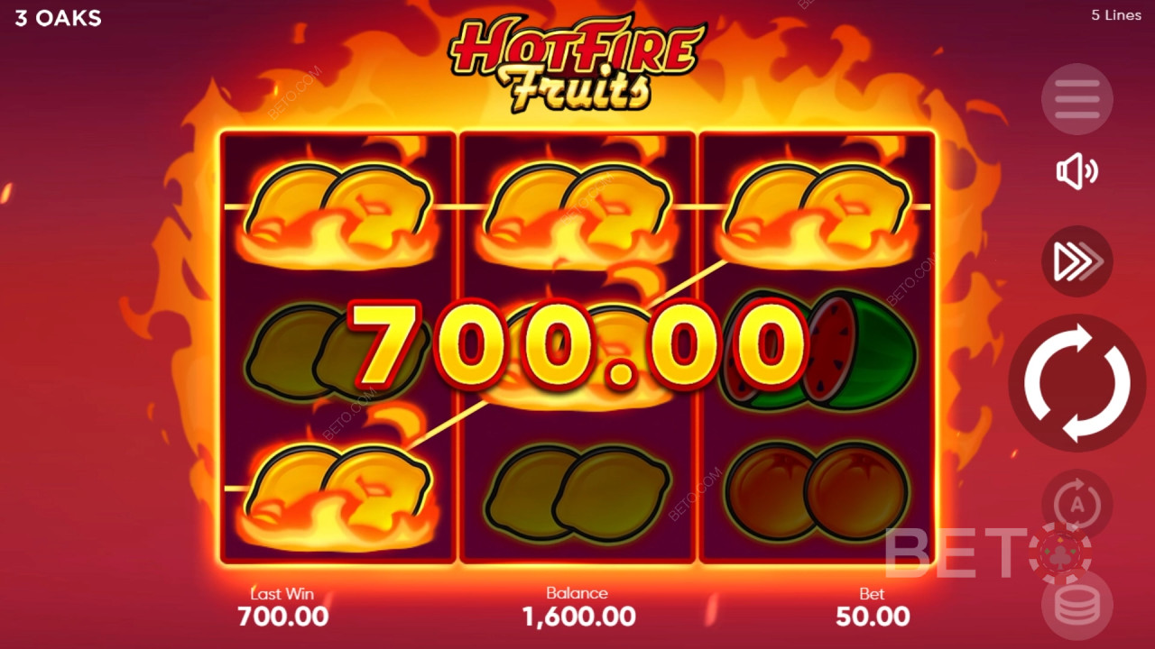 مراجعة Hot Fire Fruits من BETO Slots