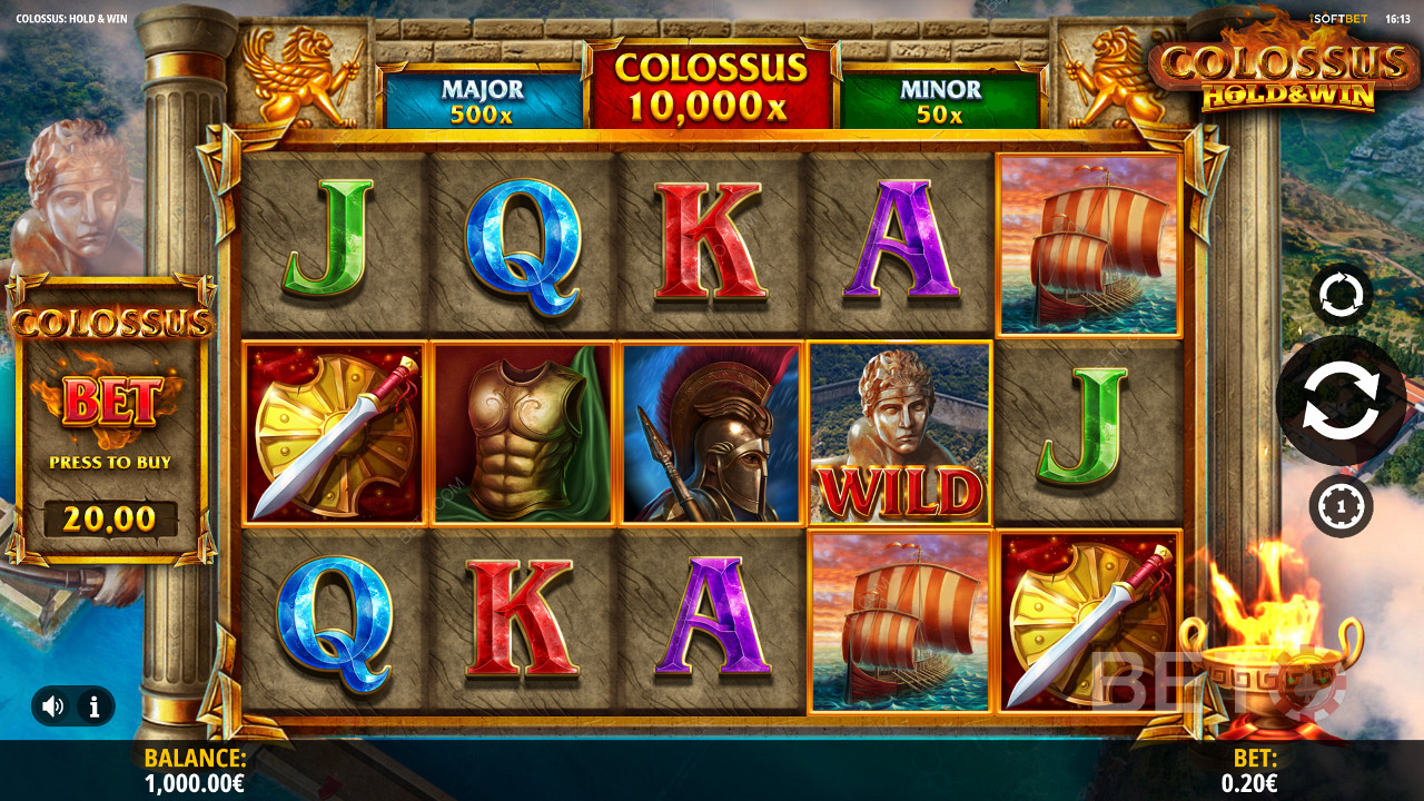 Chase Jackpots تصل قيمتها إلى 10000 ضعف من حصتك في فتحة Colossus: Hold and Win