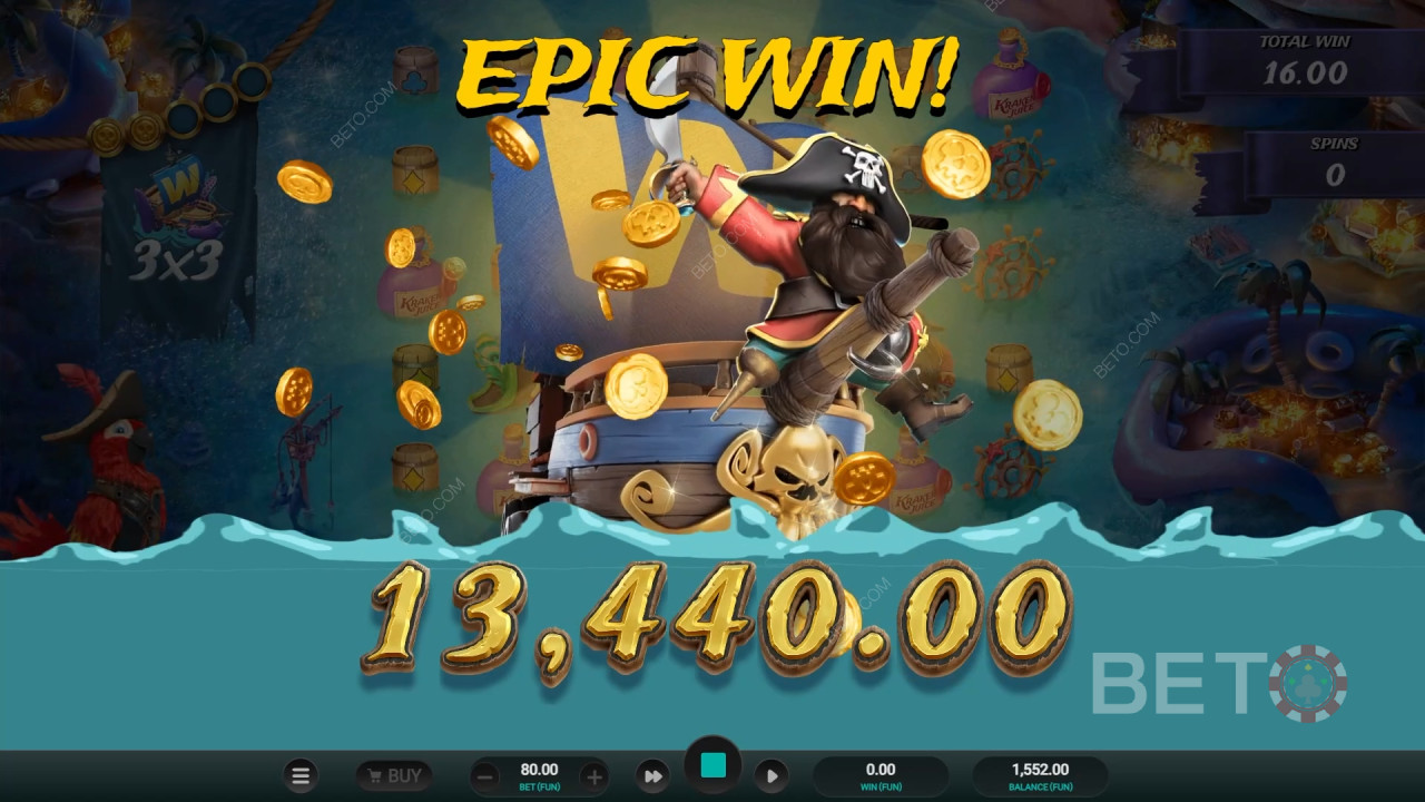 اربح 10,000 ضعف رهانك في فتحة فيديو كراكنز كوف!