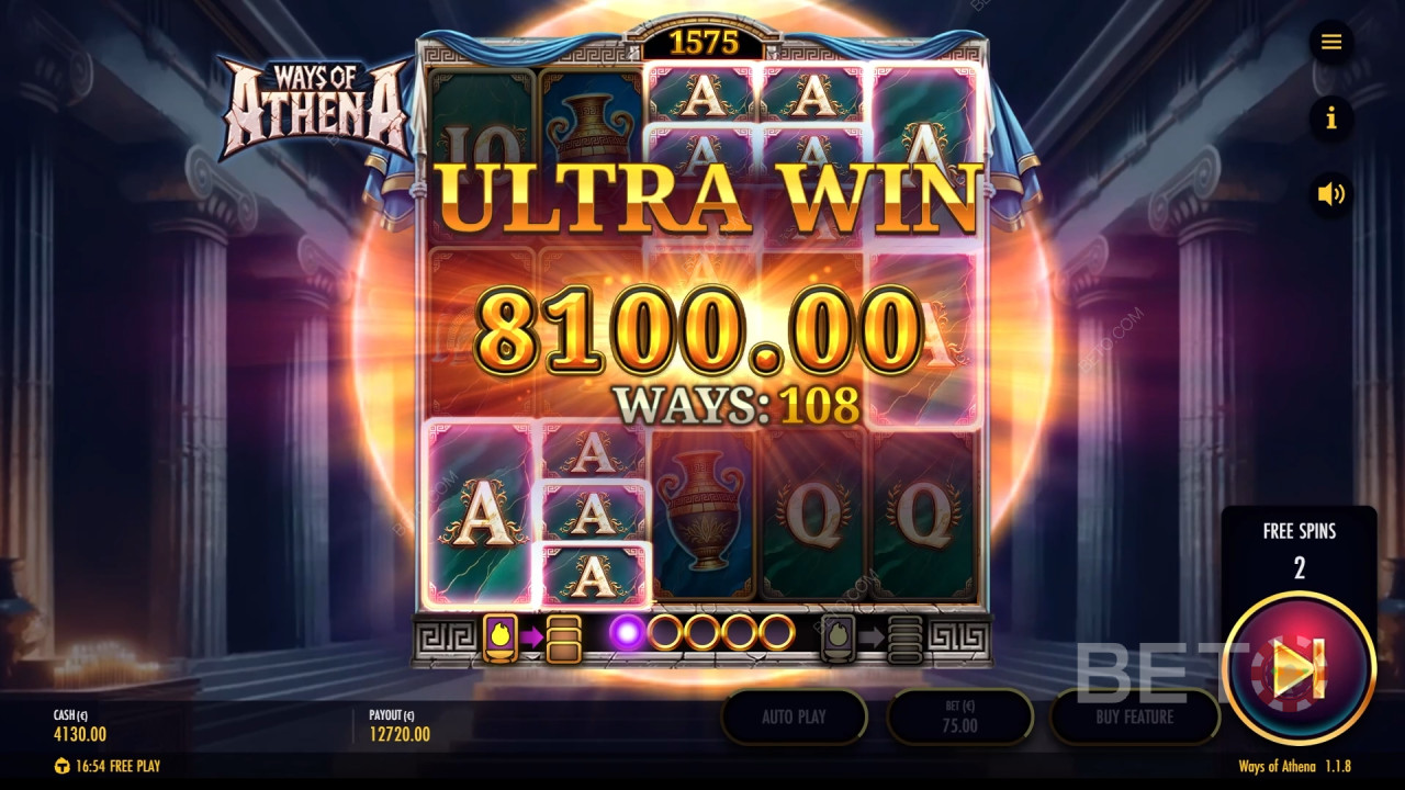 مراجعة Ways of Athena بواسطة BETO Slots