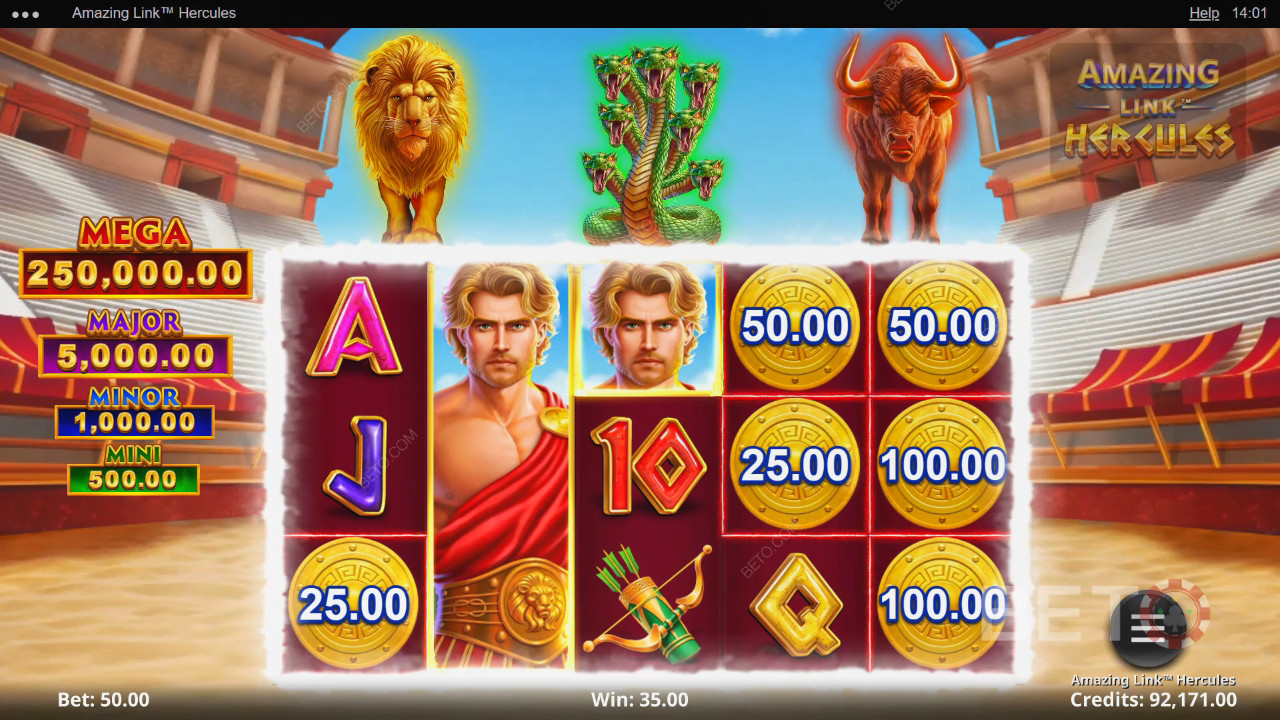 مراجعة Amazing Link Hercules المذهل من BETO Slots