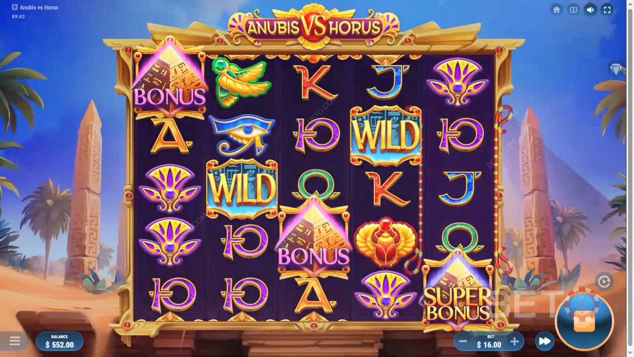 مراجعة لعبة أنوبيس ضد حورس من BETO Slots