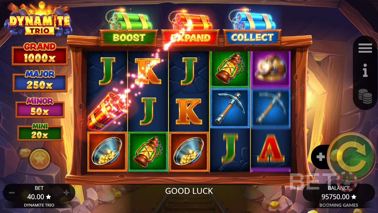مراجعة الديناميت الثلاثي من BETO Slots