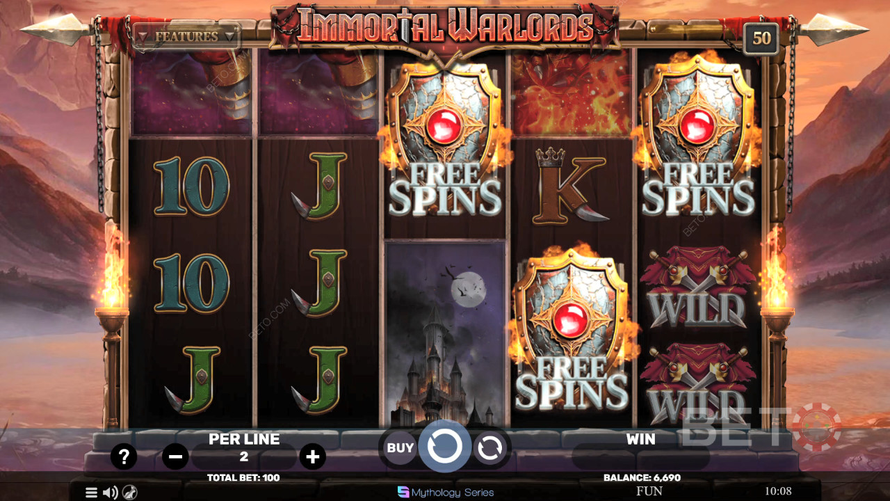 مراجعة أمراء الحرب الخالدين من BETO Slots