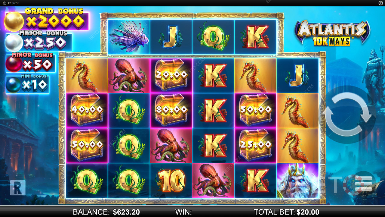 مراجعة Atlantis 10K Ways بواسطة BETO Slots