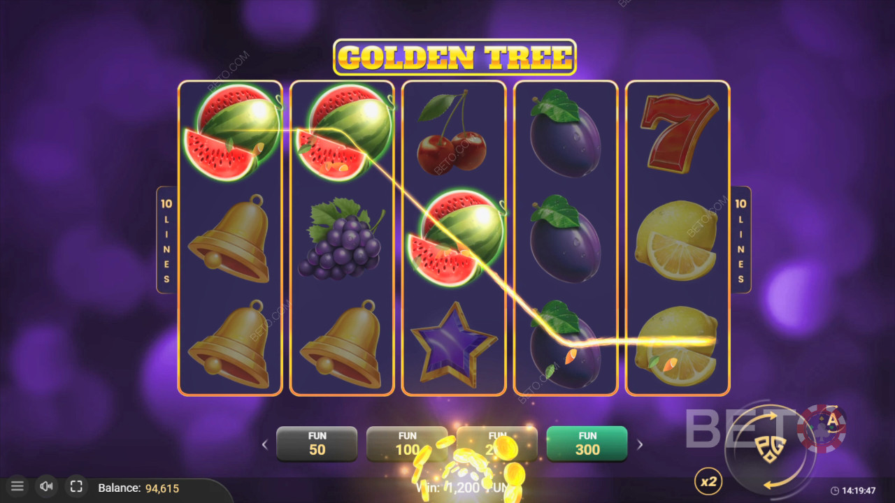 شرح ميزات المكافآت في لعبة Golden Tree من باسكال جيمنج
