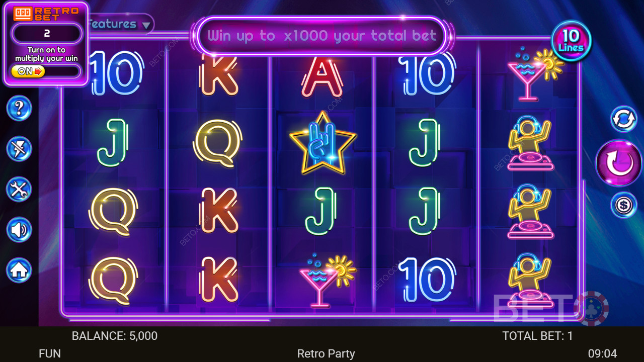 مراجعة حفلة ريترو بارتي من BETO Slots