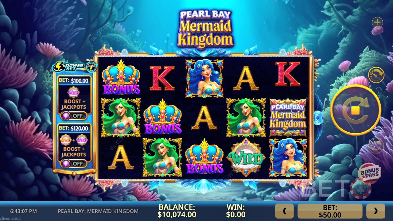 خليج اللؤلؤ: مراجعة مملكة حورية البحر بواسطة BETO Slots