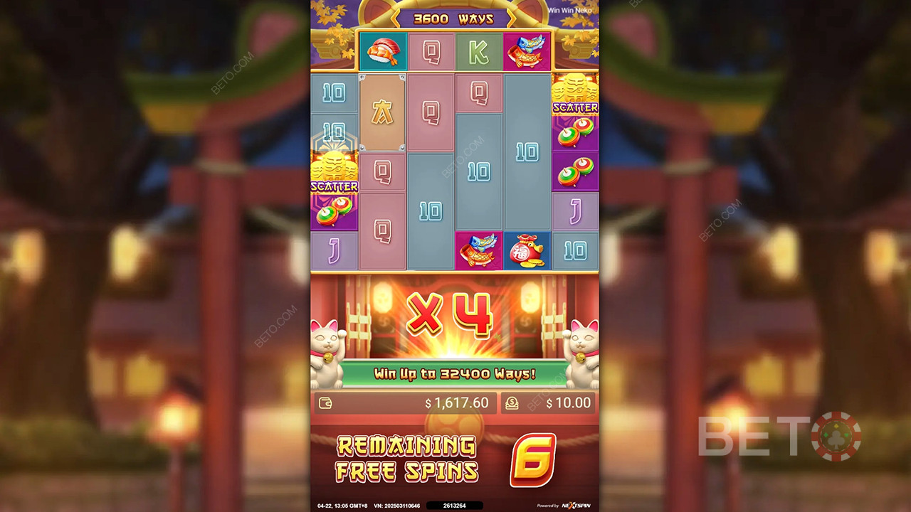 شرح ميزات المكافأة في Win Win Neko من Nextspin