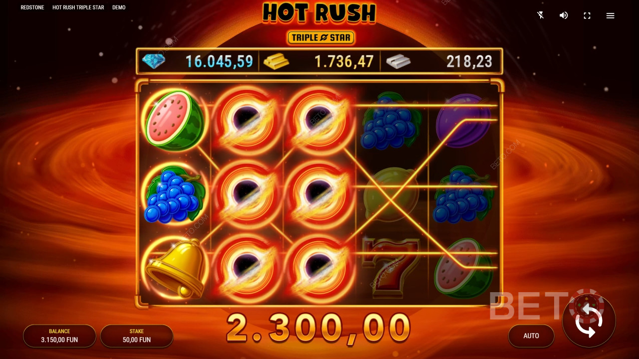 مراجعة Hot Rush Triple Star من BETO Slots