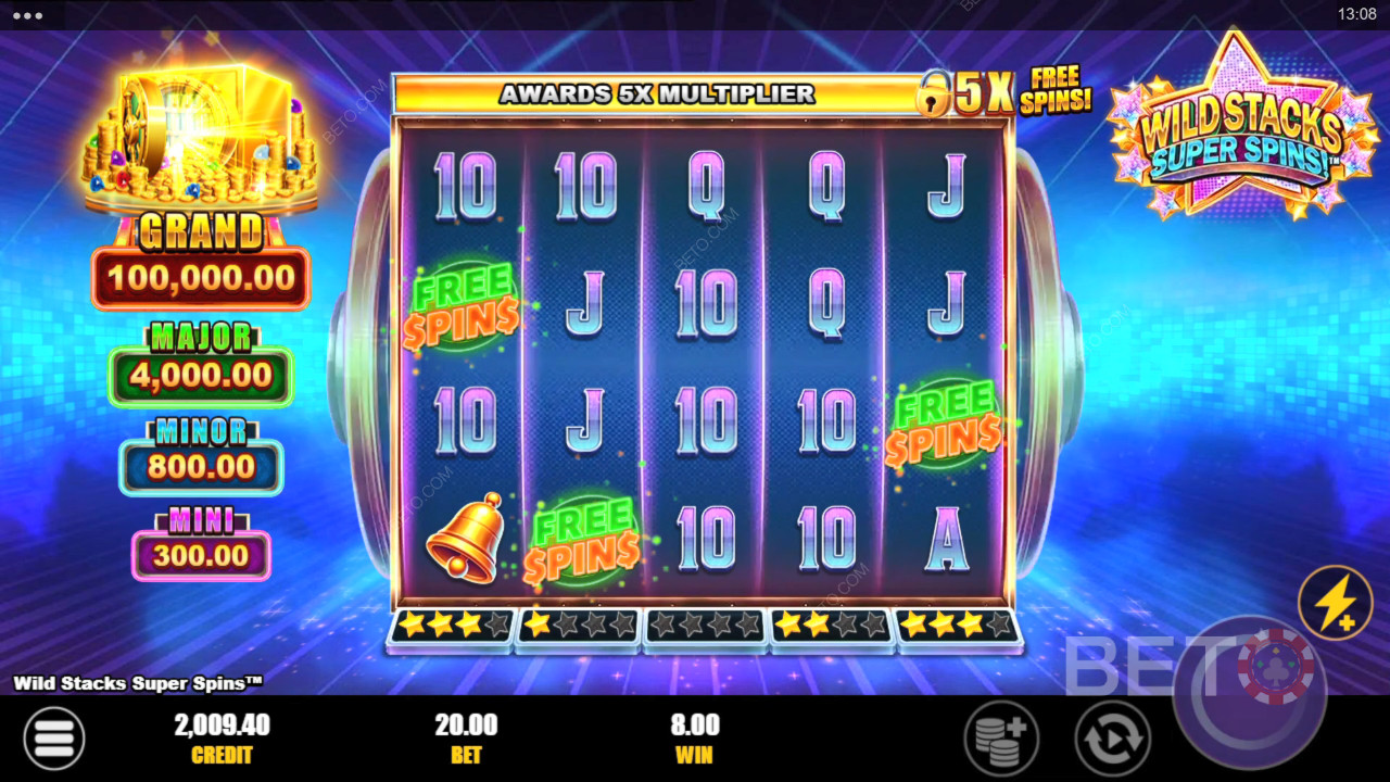 مراجعة لعبة Wild Stacks Super Spins من BETO Slots