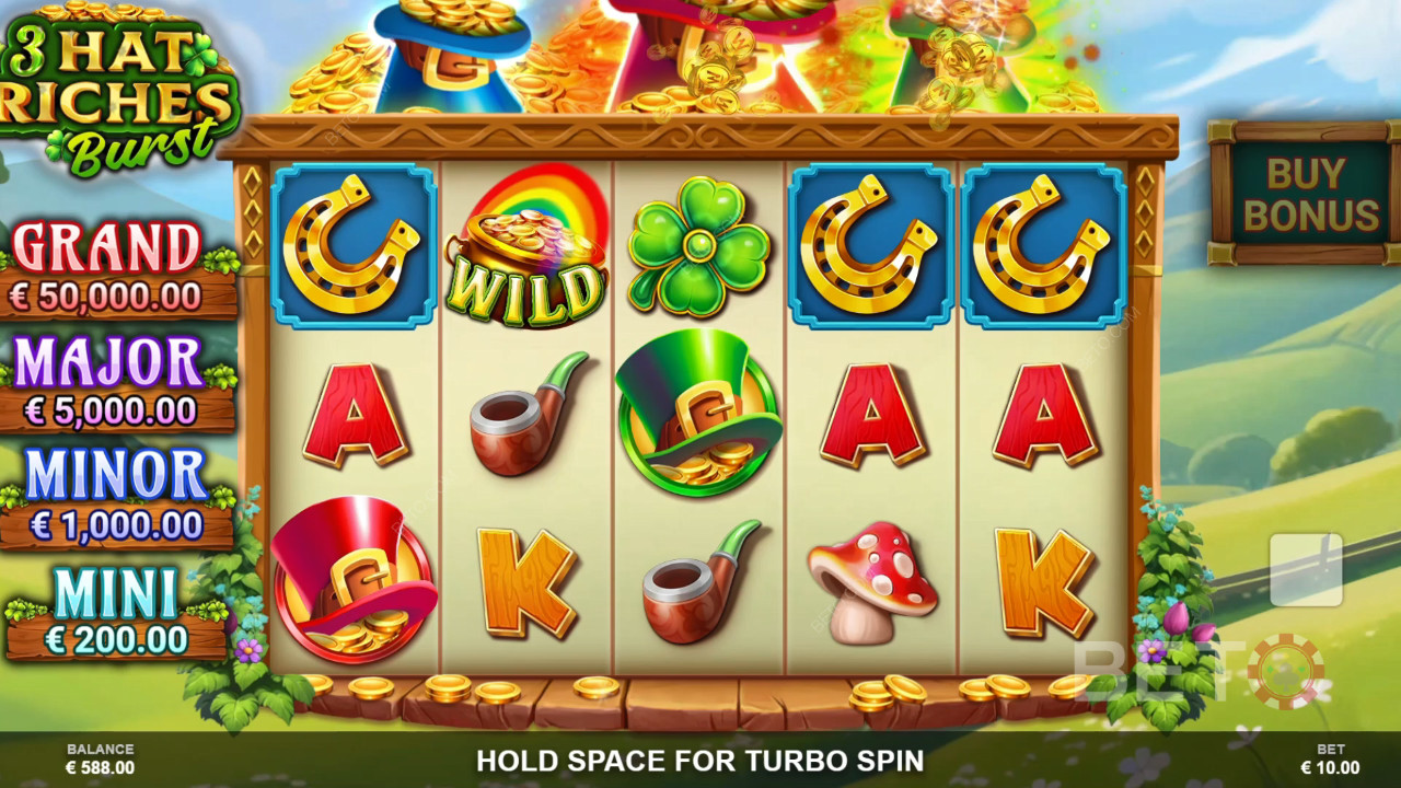 مراجعة 3 قبعات الثروات المنفجرة من BETO Slots